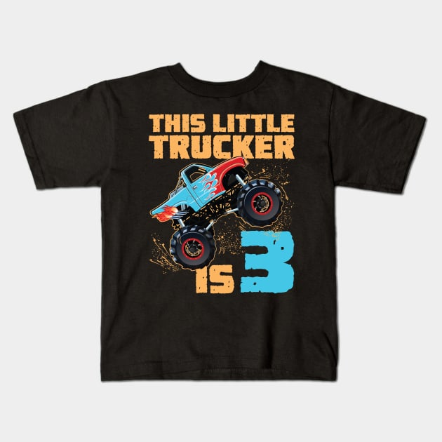 Monster Truck Shirt - 3rd Birthday Kids T-Shirt by redbarron